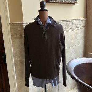 Pronto Uomo Blue Quarter Zip Sweater Sz M Gray
